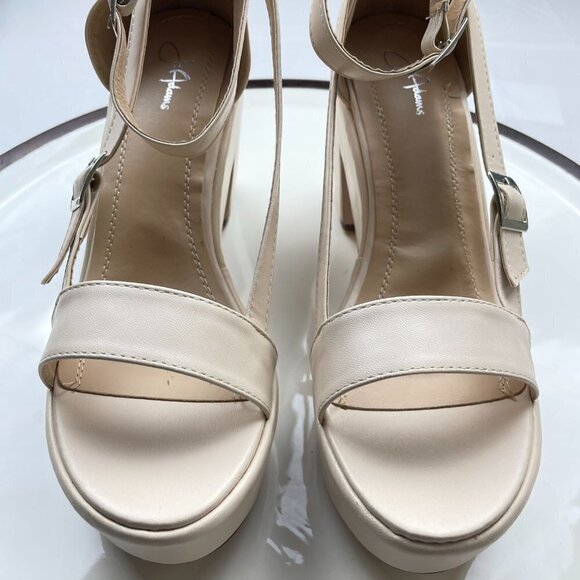 J. Adams Cream Platform Sandal Size 10 - Picture 2 of 8